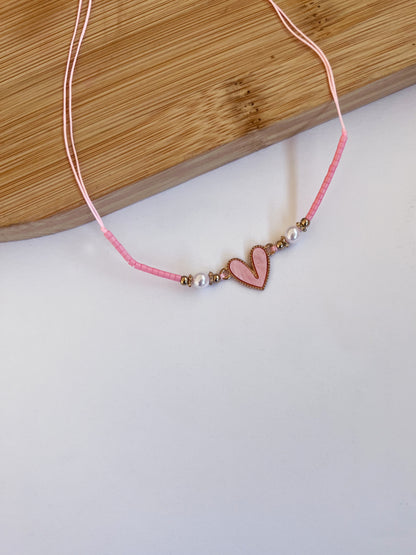 Colored Heart Beaded Bracelet