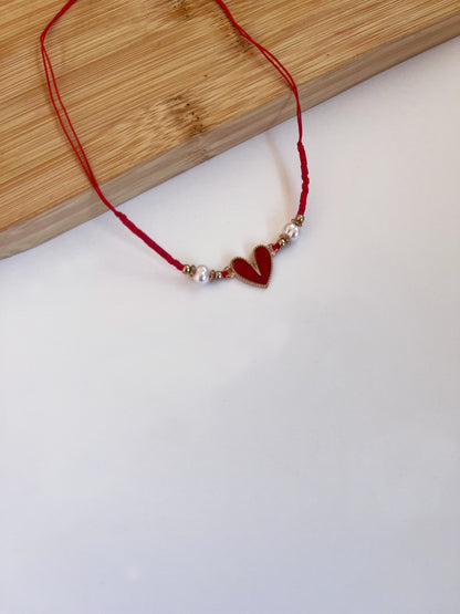 Colored Heart Beaded Bracelet