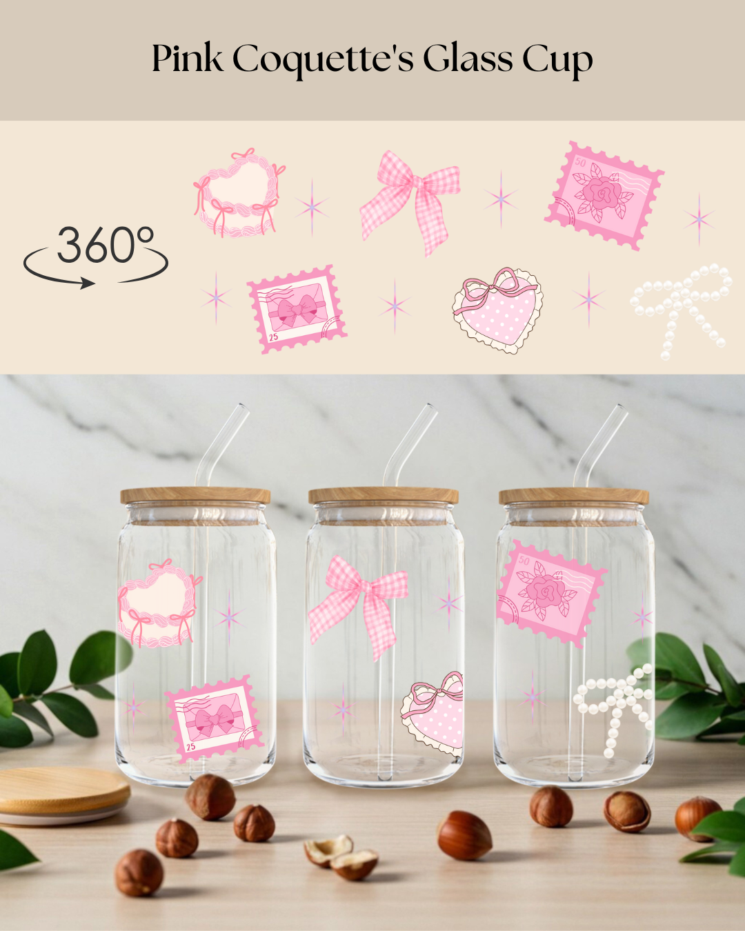 Pink Coquette Glass Mug