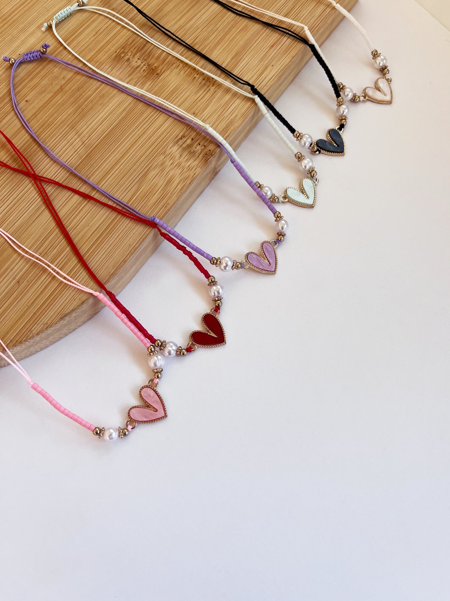 Colored Heart Beaded Bracelet