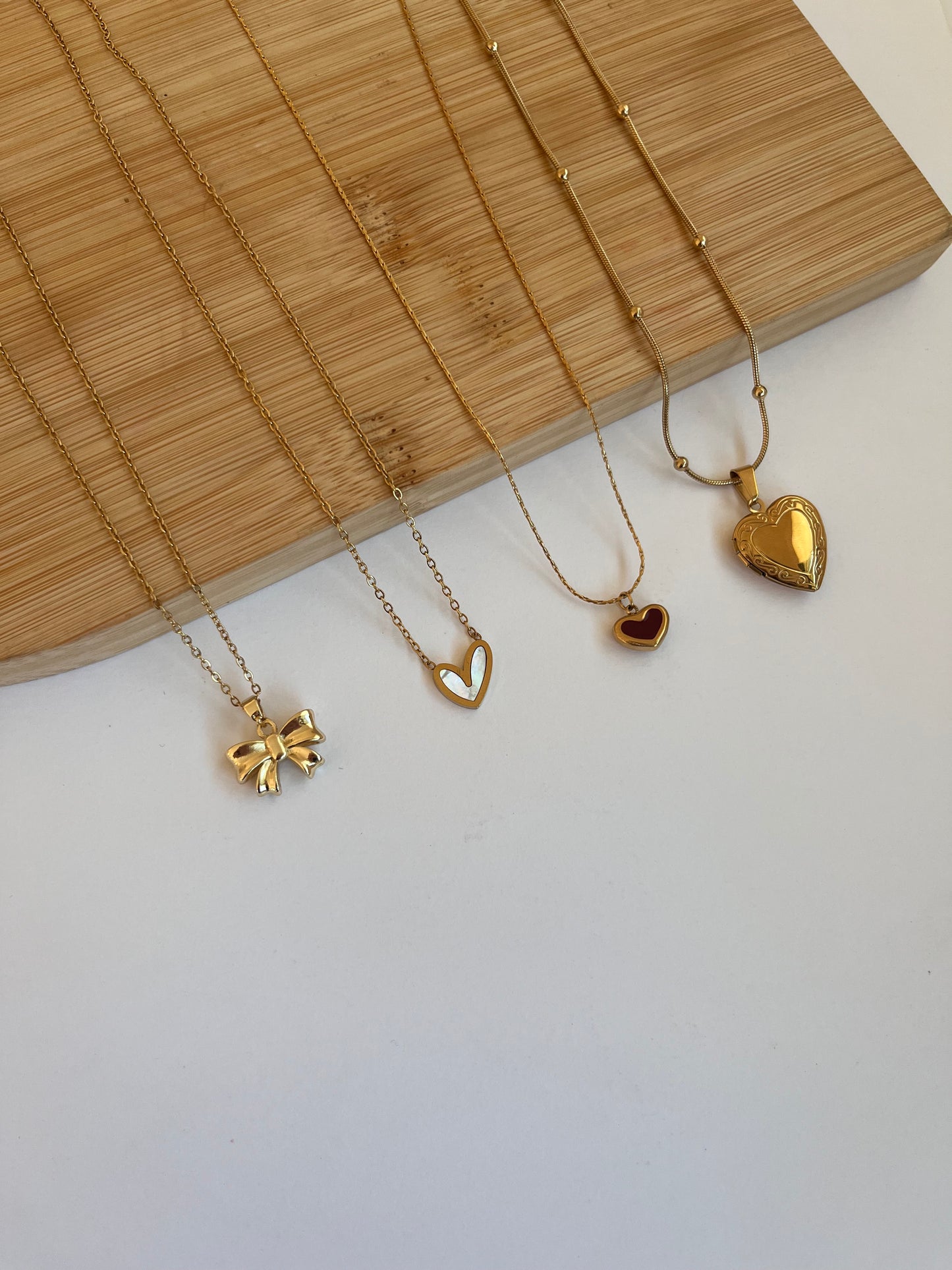 Red Heart Necklace - 18k Gold Plated